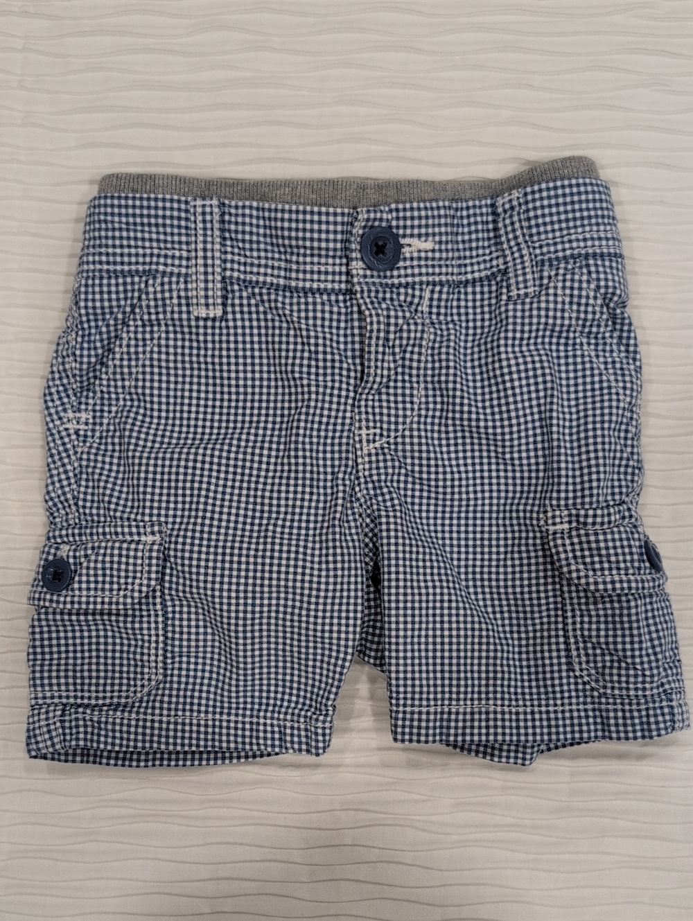 babyGAP Navy and White Gingham Cargo Shorts